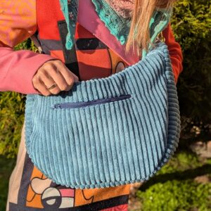 Torba sztruksowa Luna – niebieska